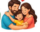 A family embracing — what a sustainable routine makes possible for everyone