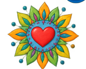 A decorative heart flower mandala symbolising belonging