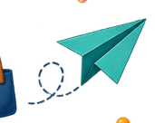 A paper plane in flight — finding the way through