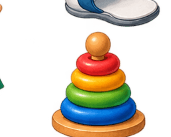 A stacking ring toy — therapy embedded naturally into daily play and routine